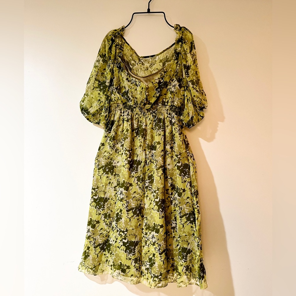 Gianni Bini Green Floral Mini Dress